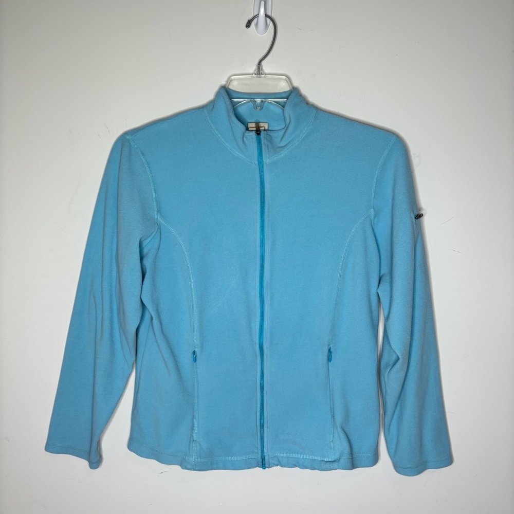 BN2 L.L. Bean Women Gorpcore‎ Sky Blue Full Zip Fleece Jacket Medium Cozycore